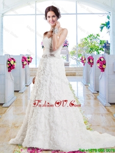Affordable A Line Sweetheart 2016 Wedding Gowns with Appliques