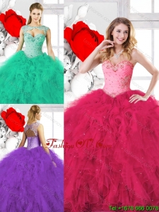 Exclusive Sweetheart Quinceanera Gowns with Beading and Ruffles for 2016 Spring