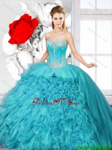 Hot Sale Ball Gown Sweet 16 Gowns with Beading and Ruffles for Spring