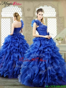 New Arrivals One Shoulder Ruffles Quinceanera Gowns for 2016