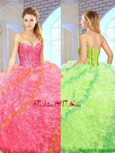 Exquisite Beading Sweetheart Quinceanera Gowns with Floor Length