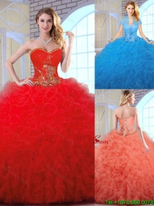 Cheap Appliques and Ruffles Quinceanera Gowns with Sweetheart