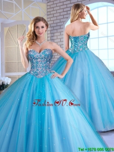 2016 Elegant Ball Gown Sweetheart Quinceanera Dresses with Beading