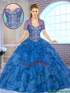 Designer Gorgeous Beading and Ruffles Quinceanera Gowns with Sweetheart