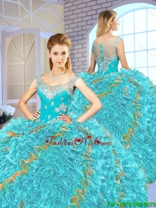 Exclusive Beading and Ruffles Quinceanera Gowns in Multi Color