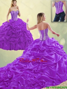 Detachable Classical Sweetheart Beading Quinceanera Dresses with Pick Ups