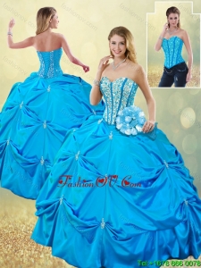 Detachable Elegant Sweetheart Quinceanera Dresses with Beading and Pick Ups