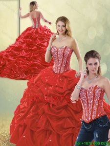 Detachable Perfect Sweetheart Quinceanera Dresses with Beading and Pick Ups
