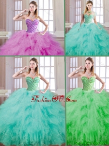 Popular Ball Gown Quinceanera Dresses with Beading and Ruffles