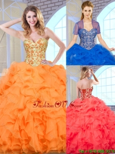 Unique Beautiful Sweetheart Quinceanera Dresses with Beading and Ruffles