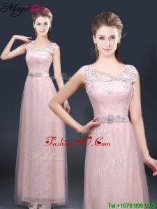 2016 Pretty Empire Scoop Prom Dresses with Lace and Appliques