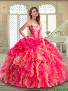 2016 Gorgeous Sweetheart Quinceanera Dresses with Ruffles and Pick Ups