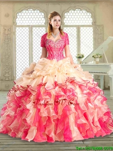 2016 Popular Sweetheart Quinceanera Gowns with Ruffles and Pick Ups