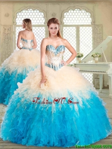 Pretty Sweetheart Sweet Classic Quinceanera Dresses with Beading and Ruffles