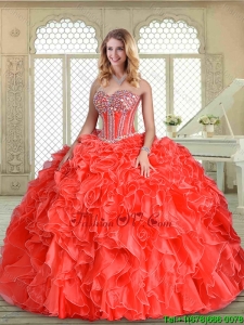 2016 Classical Sweetheart Designer Quinceanera Dresses with Beading and Ruffles