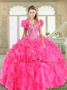 2016 New Style Floor Length Pretty Quinceanera Dresses with Beading and Ruffles