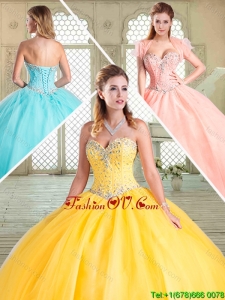 2016 Popular Sweetheart Beading Designer Quinceanera Dresses for Summer
