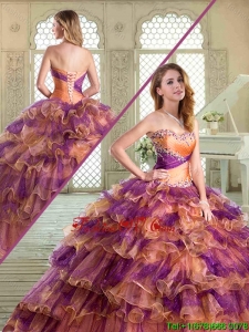 Beautiful Sweetheart Classic Quinceanera Dresses with Beading and Ruffled Layers
