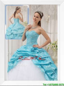 2016 Cheap Aqua Blue Ball Gown Sweetheart Quinceanera Dresses