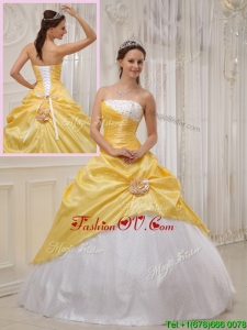 Summer Best Selling Yellow Ball Gown Strapless Quinceanera Dresses