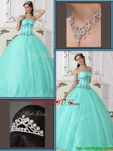2016 Classic Beading Sweetheart Quinceanera Gowns in Green