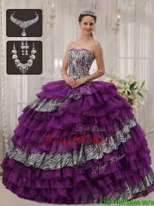 Modern Purple Sweetheart Quinceanera Dresses with Beading