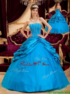Romantic Ball Gown Strapless Floor Length Quinceanera Dresses