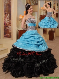 Modern New Arrivals Strapless Quinceanera Gowns with Ruffles and Pick Ups