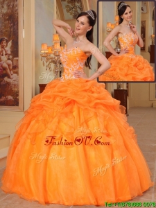 New Arrivals Appliques Sweetheart Quinceanera Dresses in Orange Red