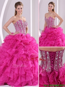 Pretty Fuchsia Ball Gown Sweetheart Quinceanera Dresses