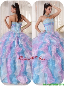 Fashionable Sweetheart Sweet Sixteen Dresses with Ruffles and Appliques