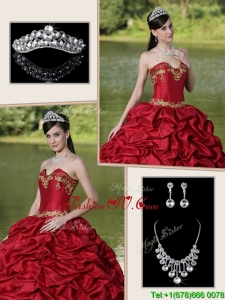 Popular Brush Train Sweet Sixteen Dresses with Appliques and Pick Ups
