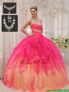 Unique Ball Gown Strapless Quinceanera Dresses with Beading
