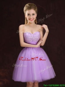Top Seller Sweetheart Lilac Prom Dress with Lace and Ruching