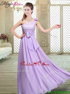 2016 Spring High Neck Lace Lavender Dama Dresses