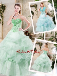 2016 Cheap A Line Quinceanera Dresses with Hand Made Flowers