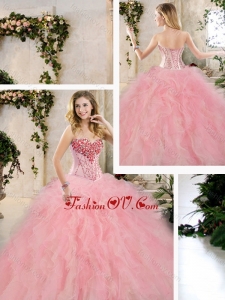 2016 Classical Beading and Ruffles Quinceanera Dresses in Multi Color