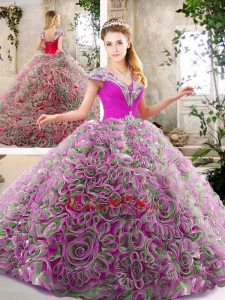 Exquisite Beading and Ruffles Quinceanera Dresses in Multi Color
