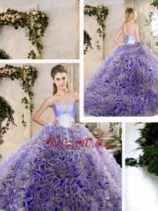 Hot Sale Ruffles Lavender Quinceanera Dresses with Beading