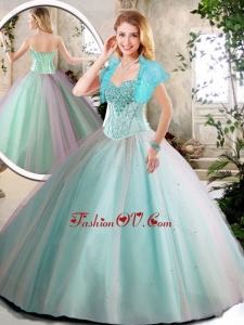 Elegant Aqua Blue Quinceanera Dresses with Beading