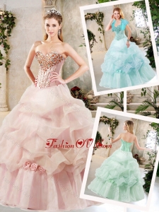 Elegant A Line Quinceanera Dresses with Beading and Pick Ups
