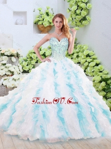 Fashionable Brush Train Quinceanera Dresses with Beading and Ruffles