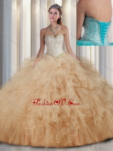 Beautiful Sweetheart Quinceanera Dresses with Beading and Ruffles for Fall