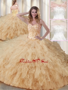 Luxurious Sweetheart Beading Quinceanera Dresses in Champagne
