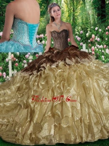 Best Ball Gown Beading Sweet 16 Dresses with Brush Train