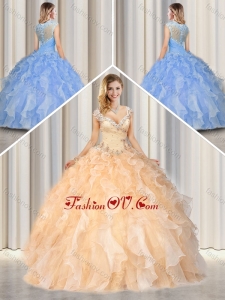 Best Straps Quinceanera Gowns with Beading and Ruffles
