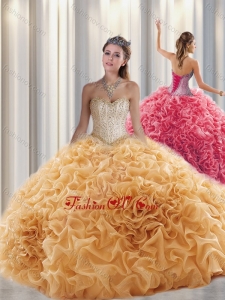 Lovely Ball Gown Sweetheart Beading Quinceanera Dresses with Brush Train