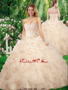 2016 Pretty Sweetheart Beading Quinceanera Gowns for Fall
