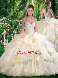New style Ball Gown Sweet 16 Dresses with Beading and Appliques