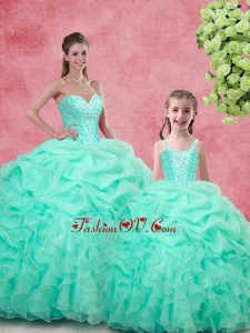 Gorgeous Ball Gown Beading Princesita With Quinceanera Dresses in Apple Green for 2016